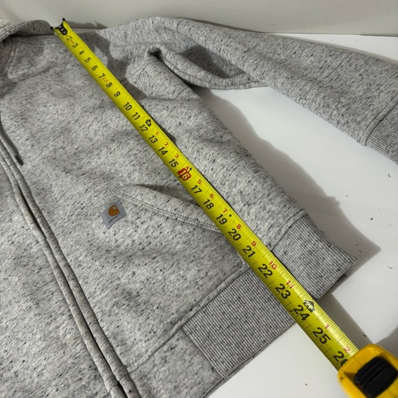 Carhartt Women's Light relax fit Gray Zip-Up fleece lined Hoodie medium - Picture 7 of 8